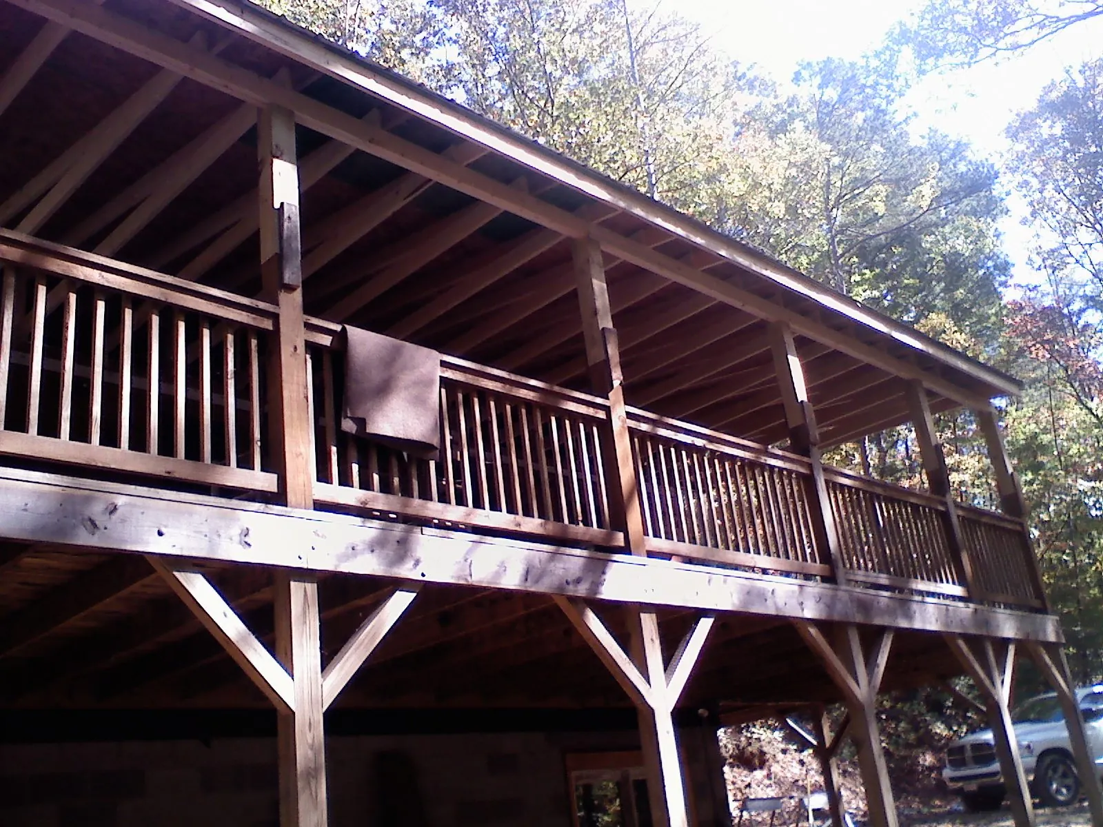 Timber framing under a new elevated porch and deck — Roof Leak Repair in Chicora by Roofing Brothers